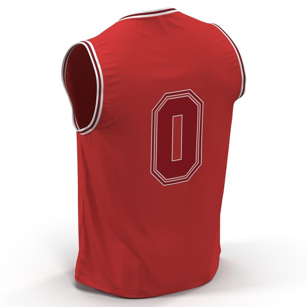 3d model of basketball jersey red