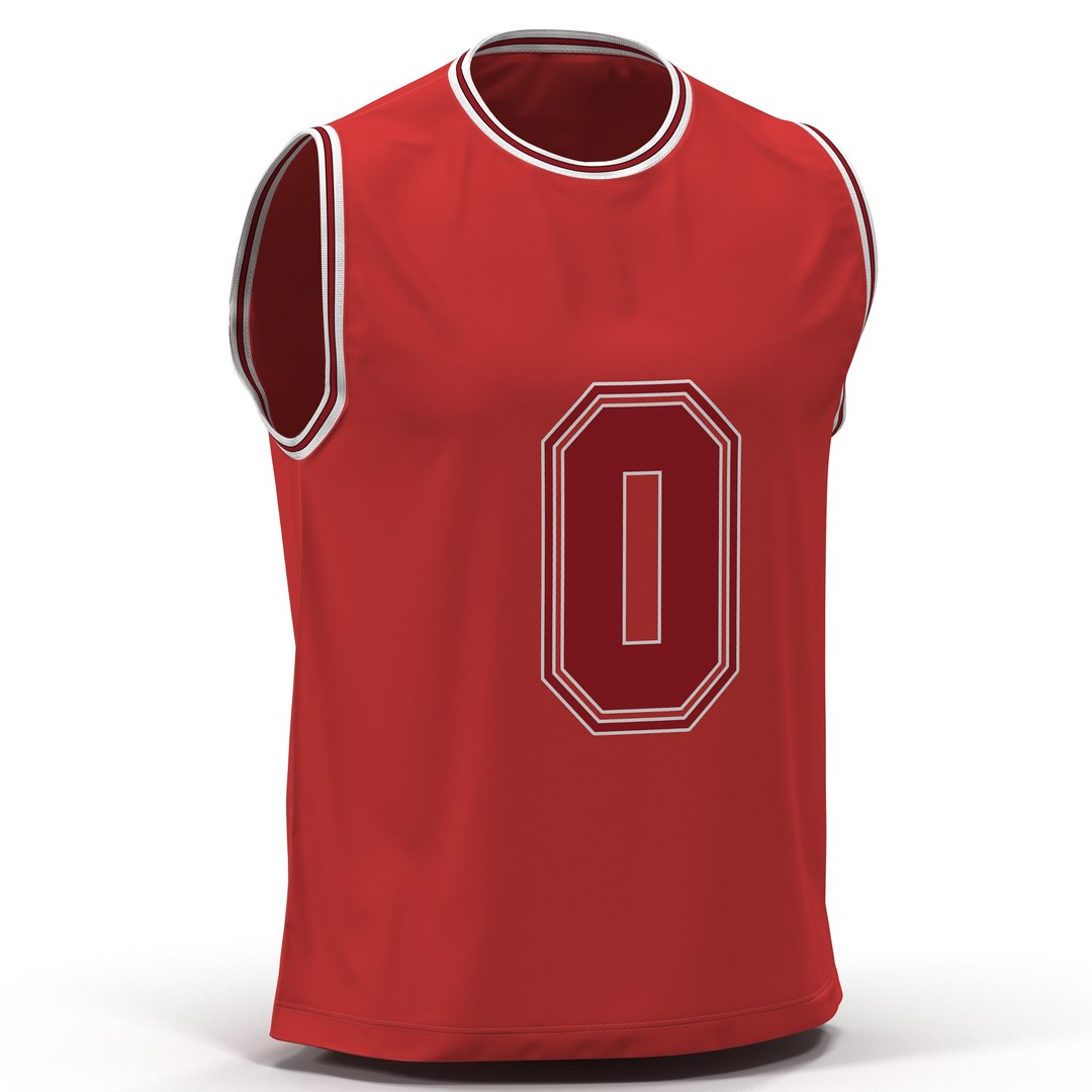 Basketball Jersey Red 3D model preview