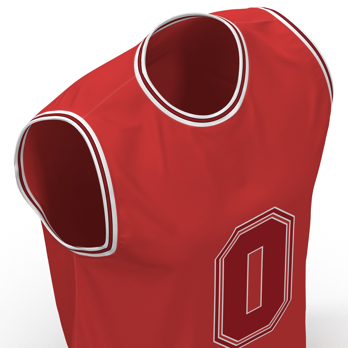 3d model of basketball jersey red