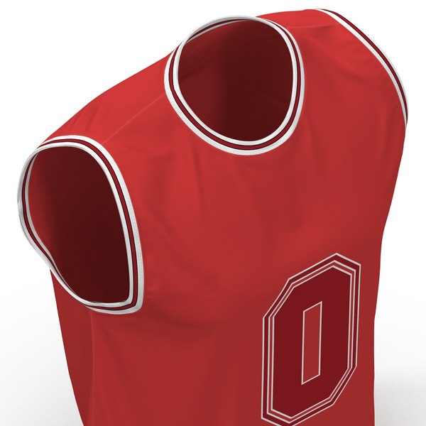 3d model of basketball jersey red