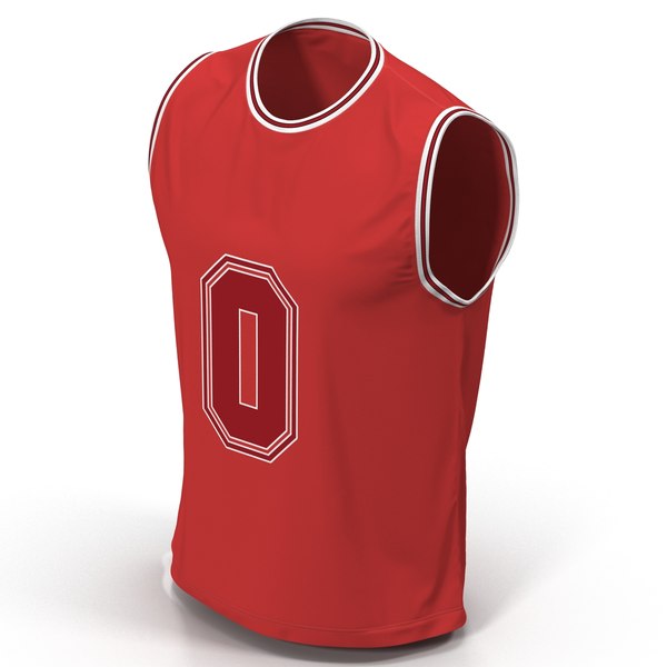 3d model of basketball jersey red