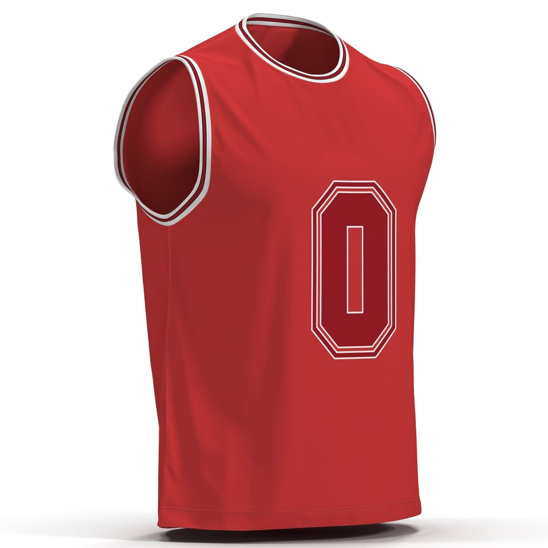 3d Model Of Basketball Jersey Red