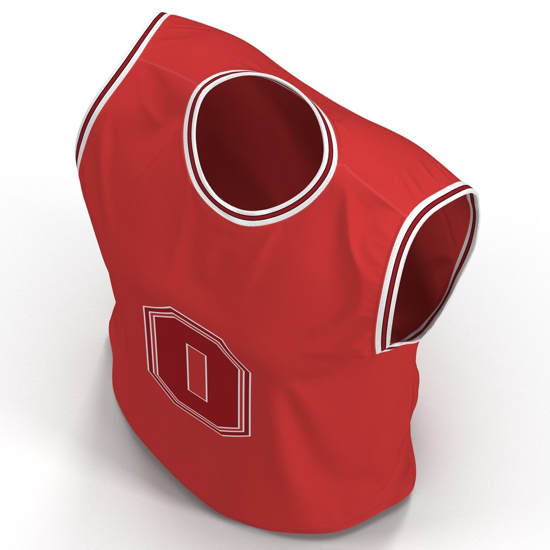 3d Model Of Basketball Jersey Red