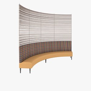 rounded restaurant dining booth 3D model