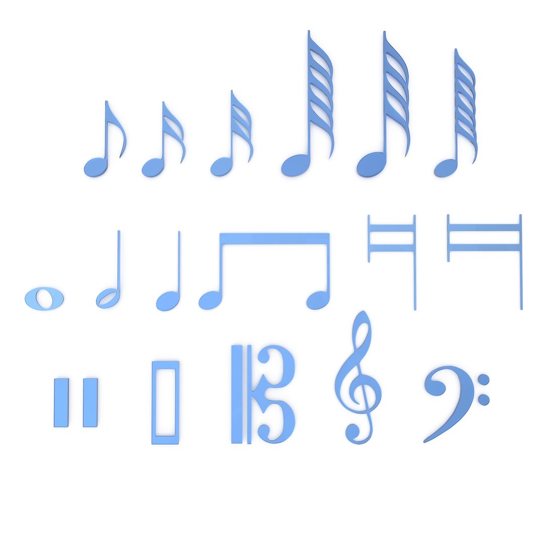 Musical Notes Glass 3D Model - TurboSquid 2141235