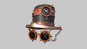 Steampunk Hat 06 Wood - SciFi Character Design 3D model