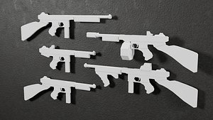 3D Low Poly TommySMG-style -5 Variations Game Ready