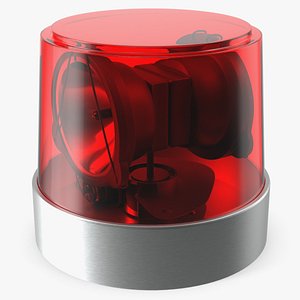 3D Rotating Emergency Beacon Light with Red Dome