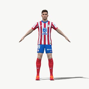3D 3D Rigged Julian Alvarez Atletico Madrid 2025