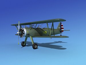 3d model of pt-17 stearman