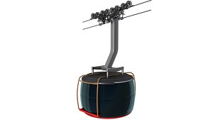 3D Ski lift gondola TITLIS ROTAIR