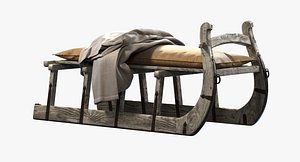 restoration hardware bench antique 3d max