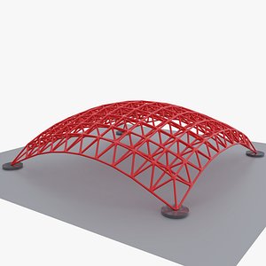 Truss Dome Structure Pavilion 01 LOW 3D model