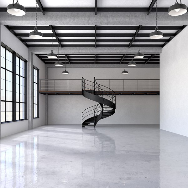 Image showcasing Industrial office loft space model - TurboSquid 1640038