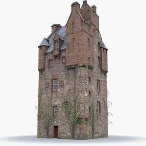 Scottish Castle Amisfield Tower with PBR Materials