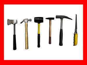 3d hammers handsaw model