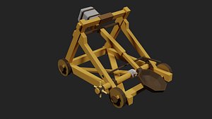 3D model Lowpoly Catapult