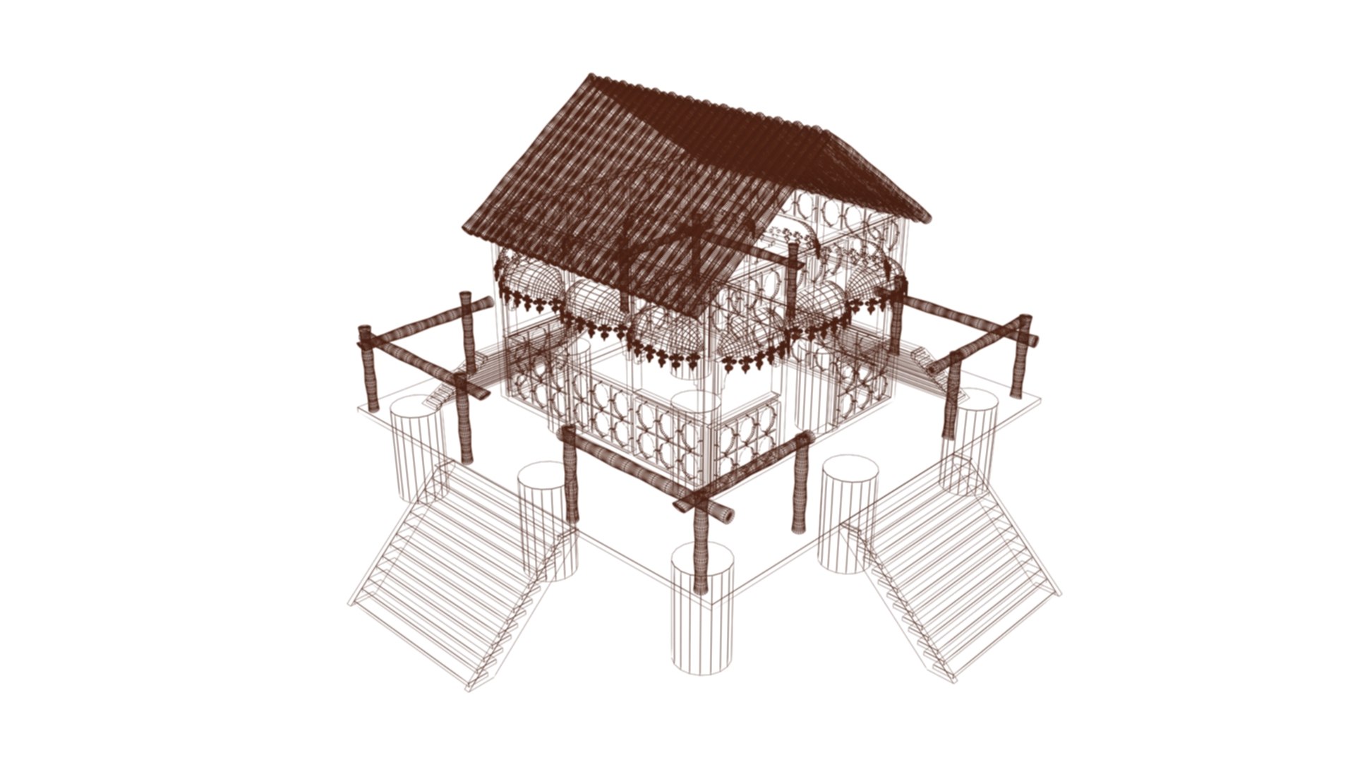 3D Wooden Hut Model - TurboSquid 2238824