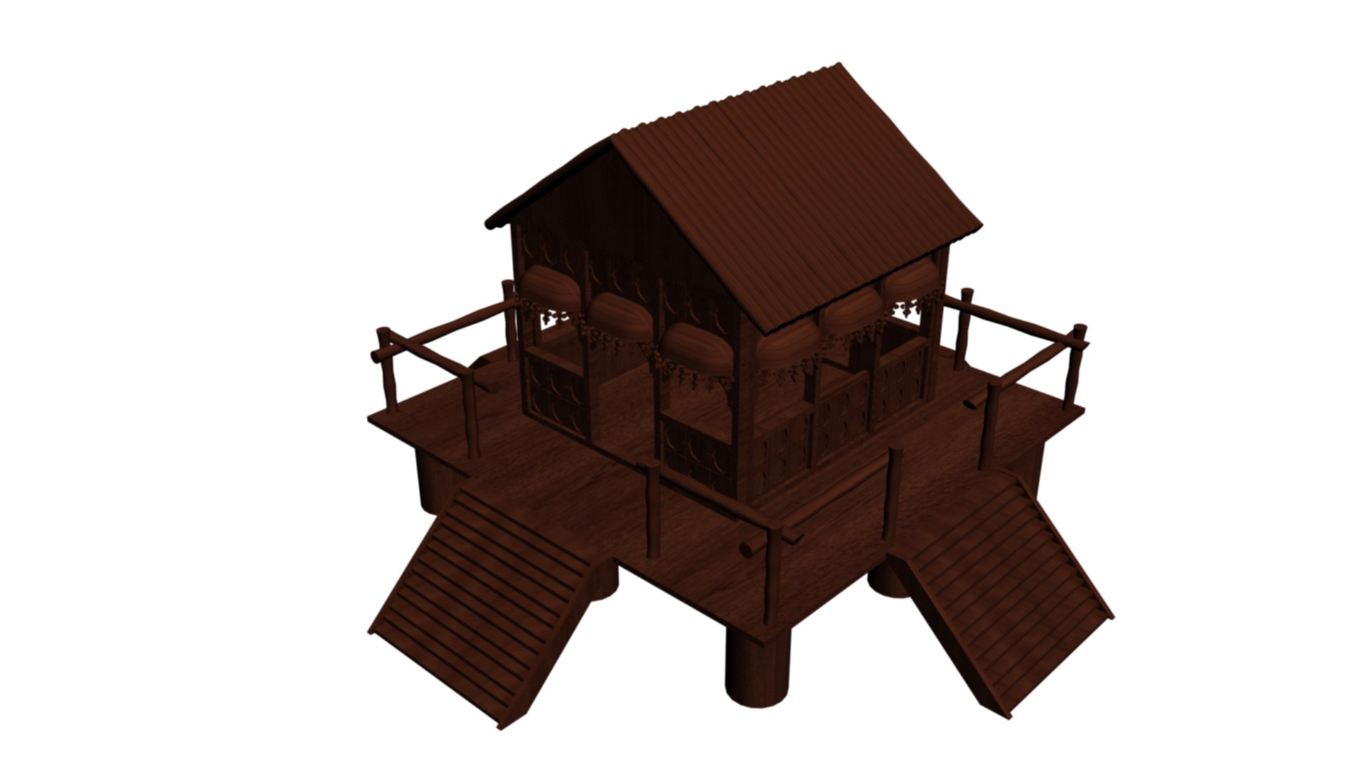 3D Wooden Hut Model - TurboSquid 2238824