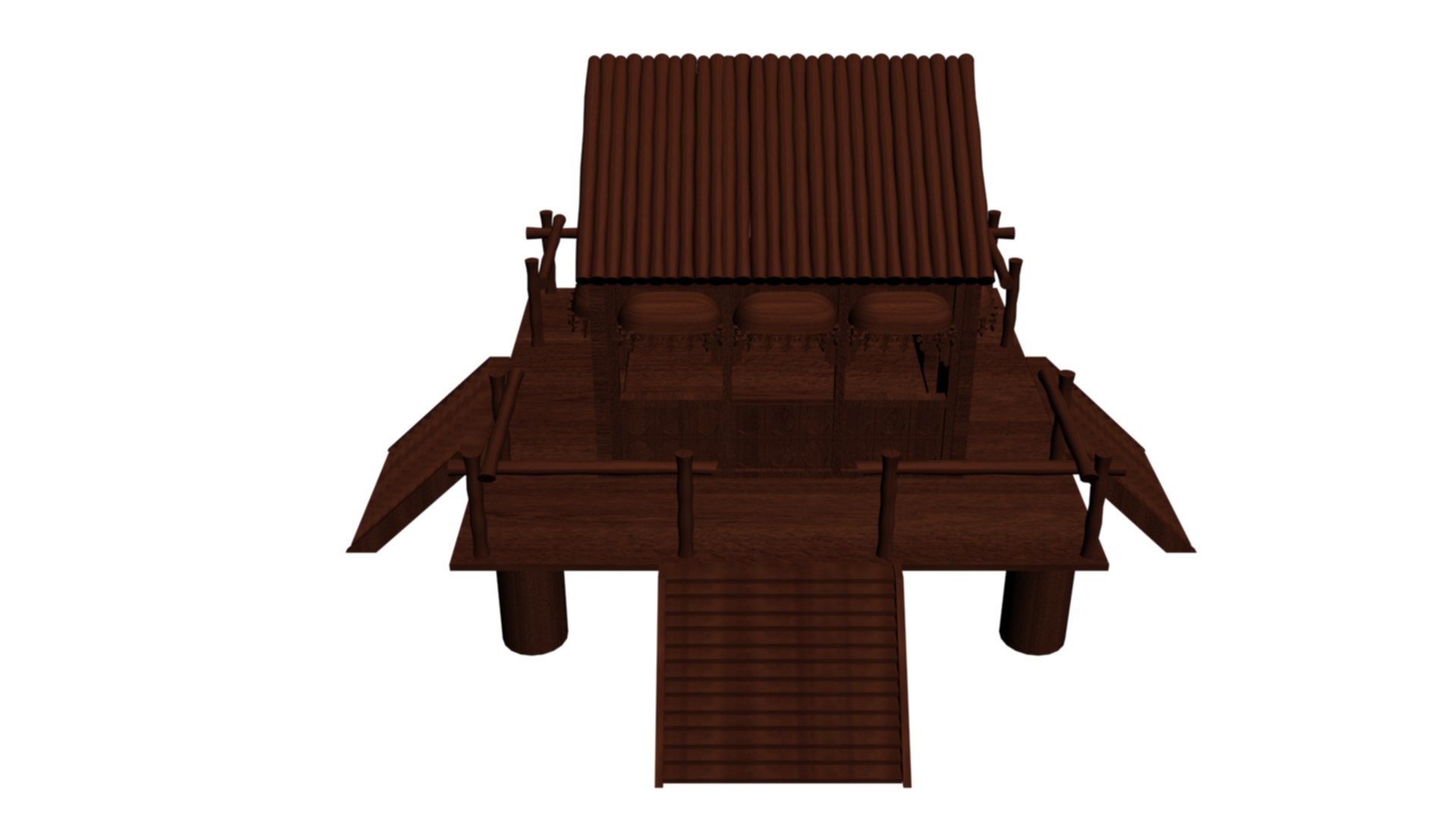 3D Wooden Hut Model - TurboSquid 2238824