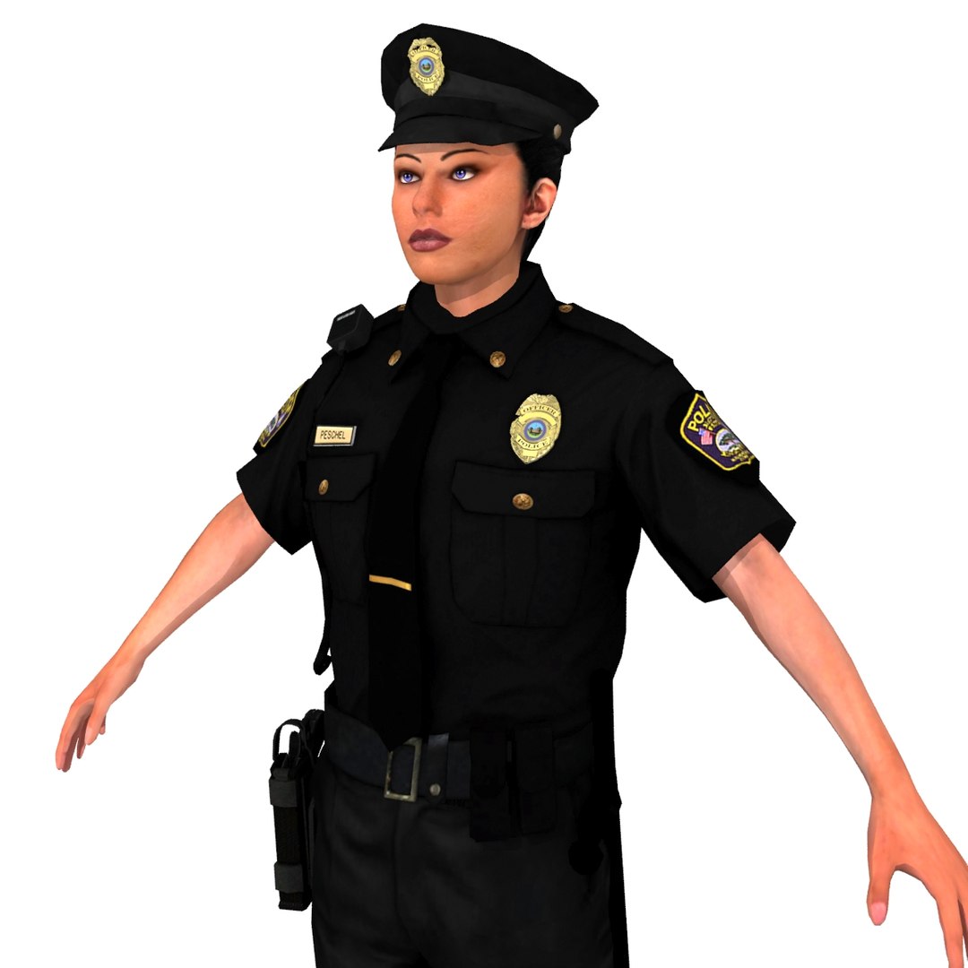 3d Police Woman Model
