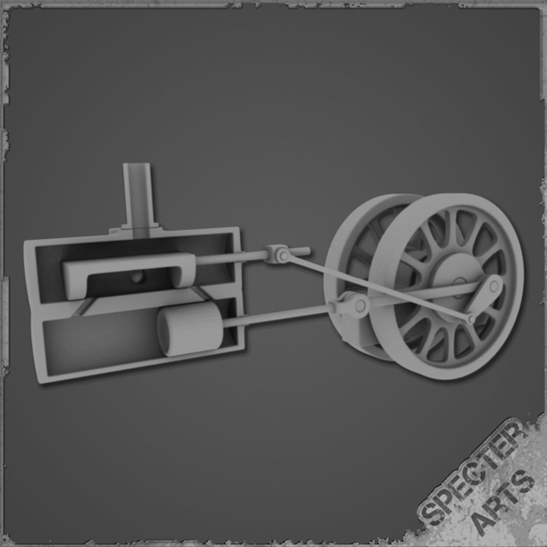 3ds cutaway steam engine simple