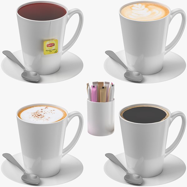 Hot Drinks Mugs Collection 3D