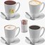 Colección de tazas de bebidas calientes