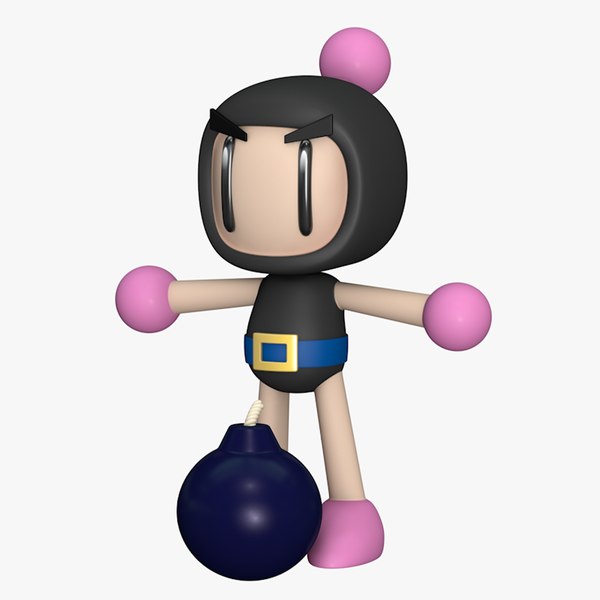 3D model kurubon super bomberman black