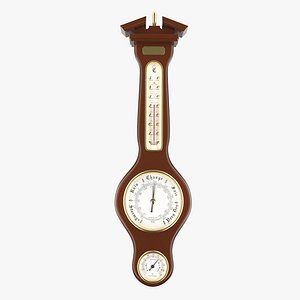 Weather meter including barometer, thermometer and hygrometer