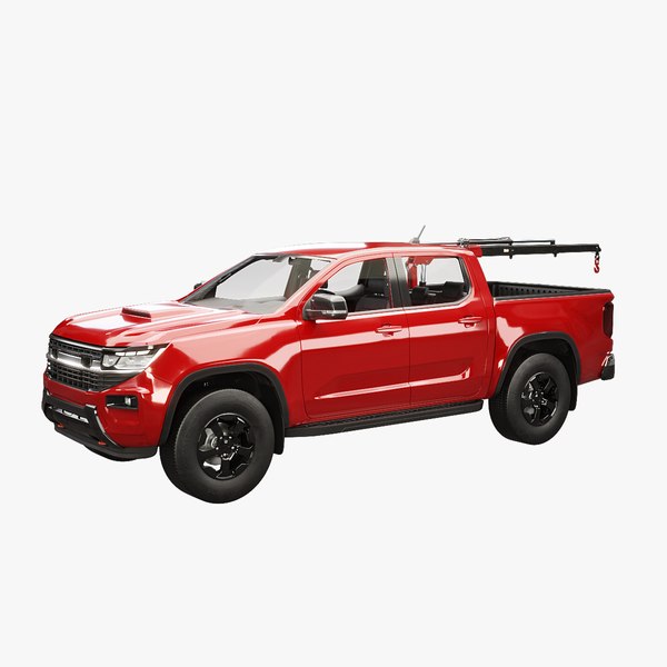 Generic Pickup Truck with Small Crane 3D model