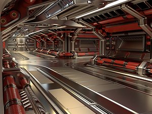 sci-fi modular corridor basic model