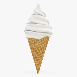Soft Serve Ice Cream Cone 01 3D model