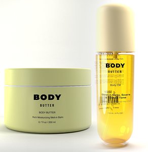 3D Body Oil and Wax Bottle Jar