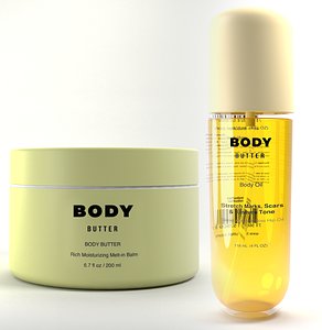 Body Oil and Wax Bottle Jar