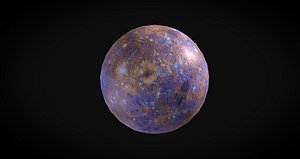 Mercury planet Low Poly AR VR mobile