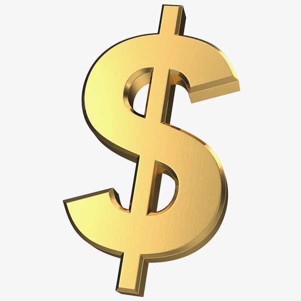 dollar currency symbol gold 3D model