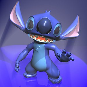 stitch character toon rigged 3d max