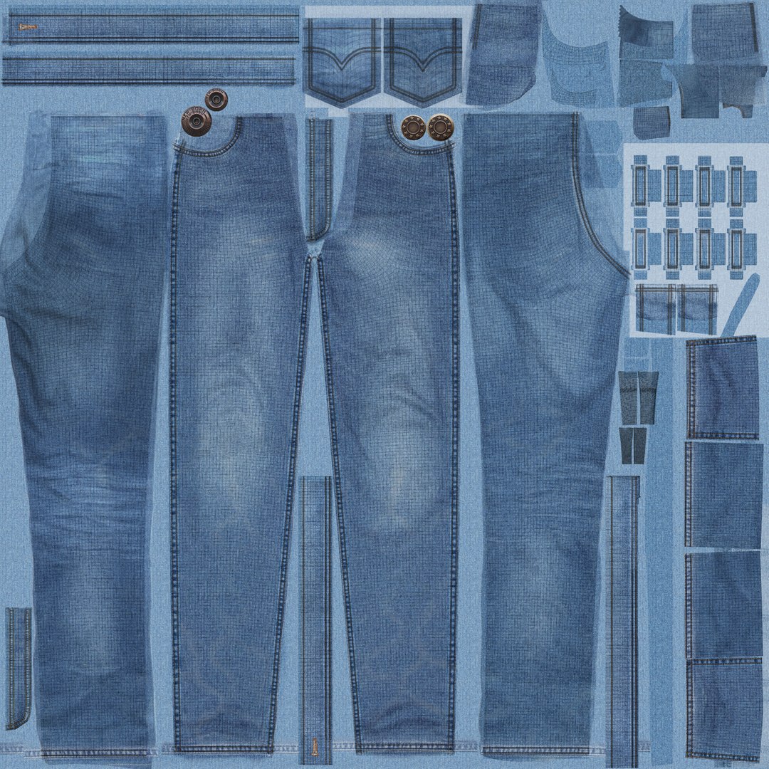 3ds jeans folded 3