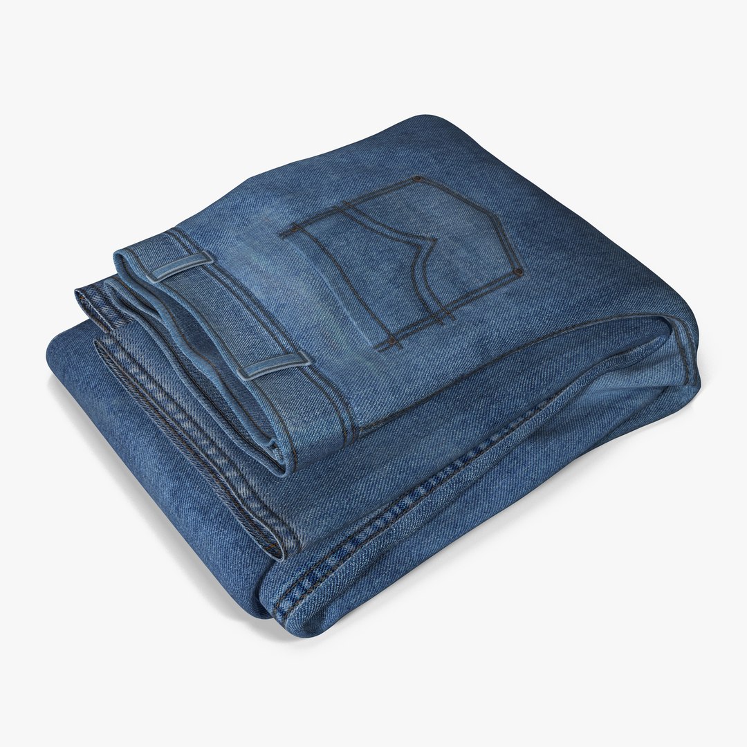 Jeans Folded 3 3D Model 3D model preview