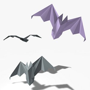 origami bat 3d model