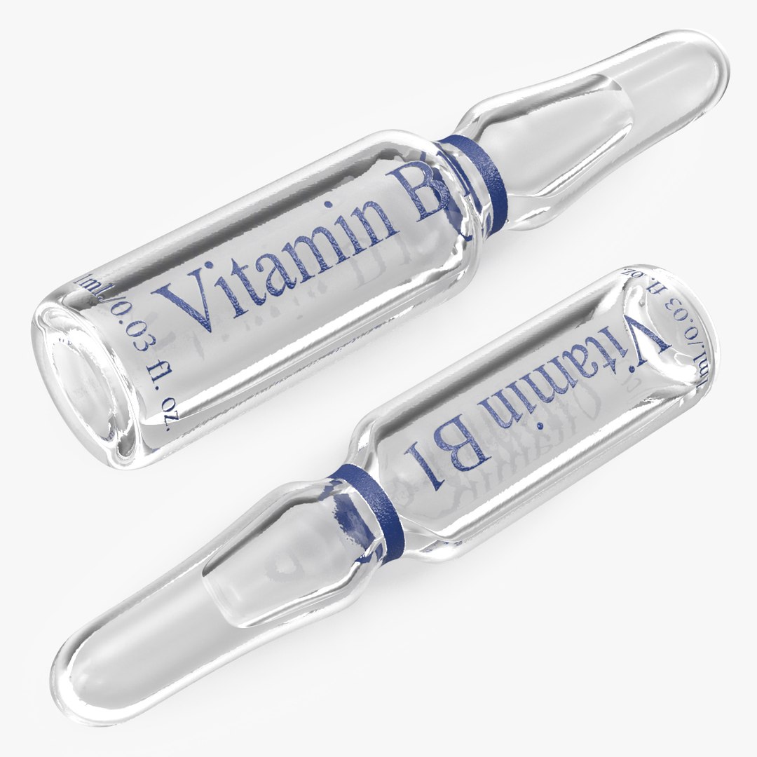 Vitamin B1 Thiamine 1ml Ampoule 3D model preview