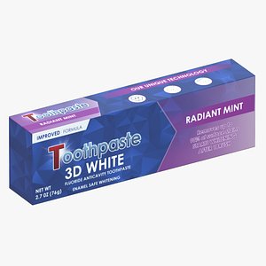 Toothpaste Box Low Poly 3D model