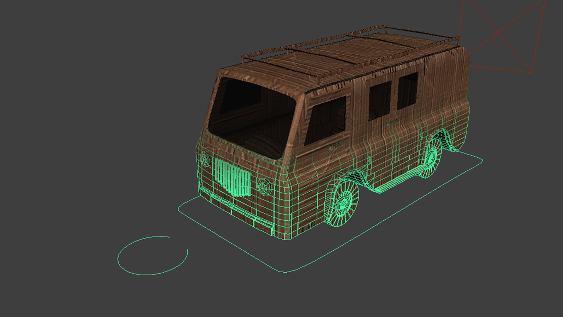 3d cardboard van model