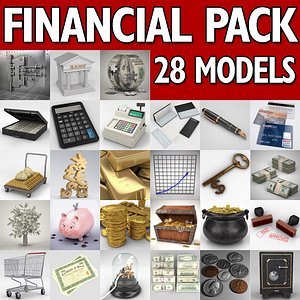 financial banking vault cash register 3d model