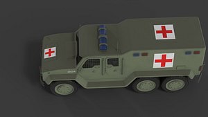 3D model Military ambulance