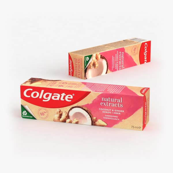 modelo 3d Colgate Natural Extracts Pasta de dientes de coco y jengibre ...