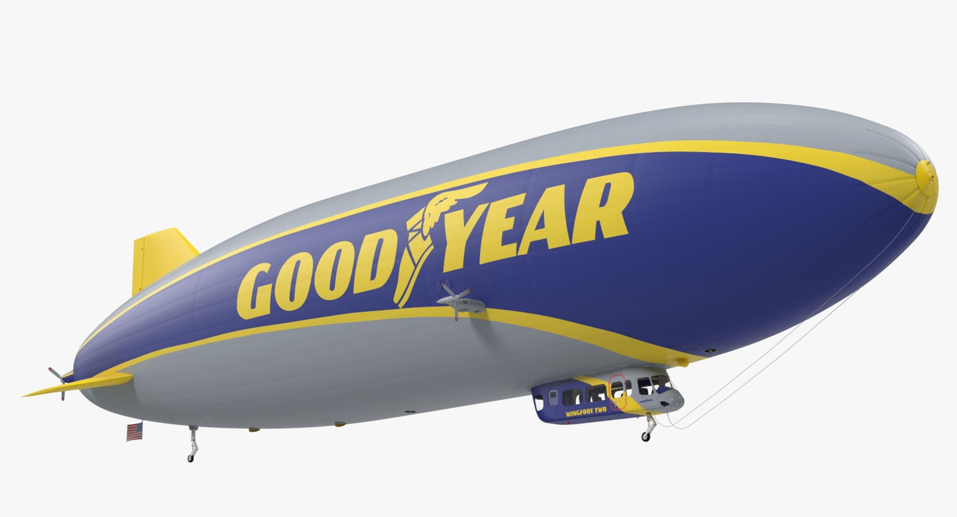Goodyear Blimp Airship Rigged 3D Model 3D model preview