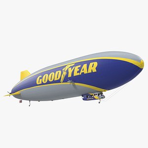 Goodyear Blimp Airship Rigged 3D Model