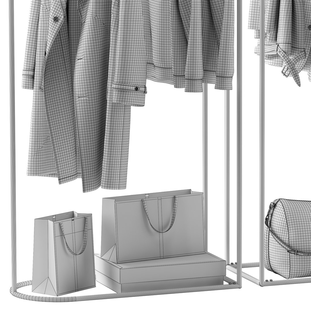 3D Model Rack With Clothes 03 - TurboSquid 2344656